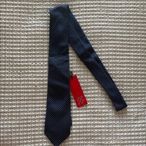 Carolina Herrera Dark Blue Tie with White Dots